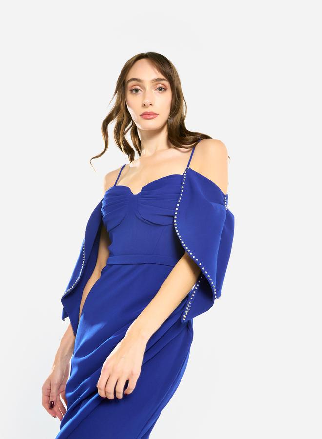 House of Moda Women Pearl Trim Mermaid Hem Maxi Dress - Image 4